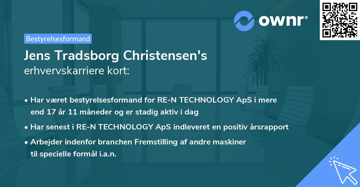 Jens Tradsborg Christensen's erhvervskarriere kort
