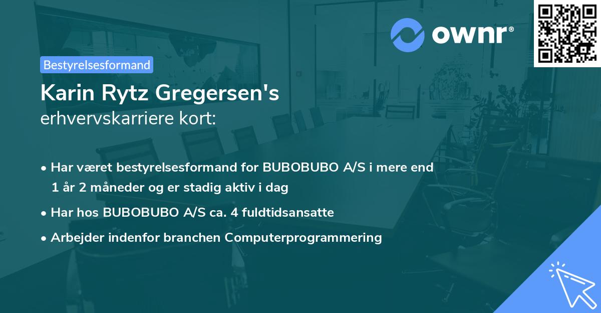 Karin Rytz Gregersen's erhvervskarriere kort