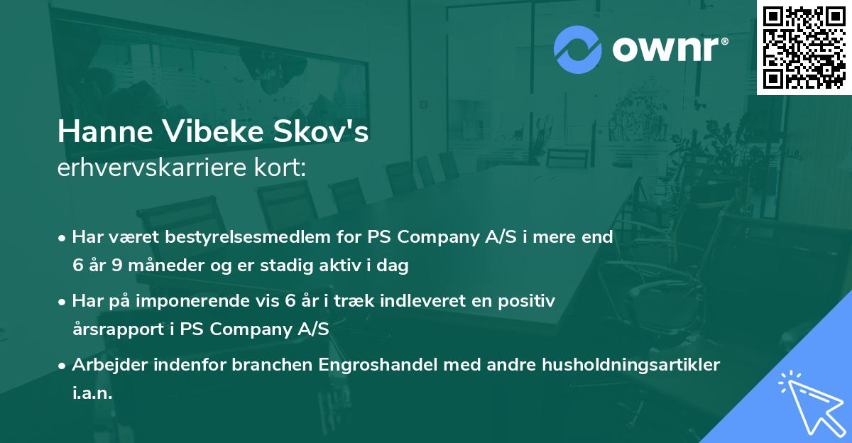 Hanne Vibeke Skov's erhvervskarriere kort