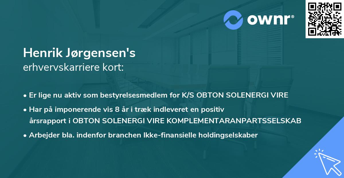 Henrik Jørgensen's erhvervskarriere kort