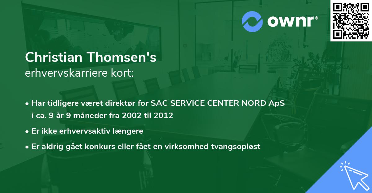 Christian Thomsen's erhvervskarriere kort