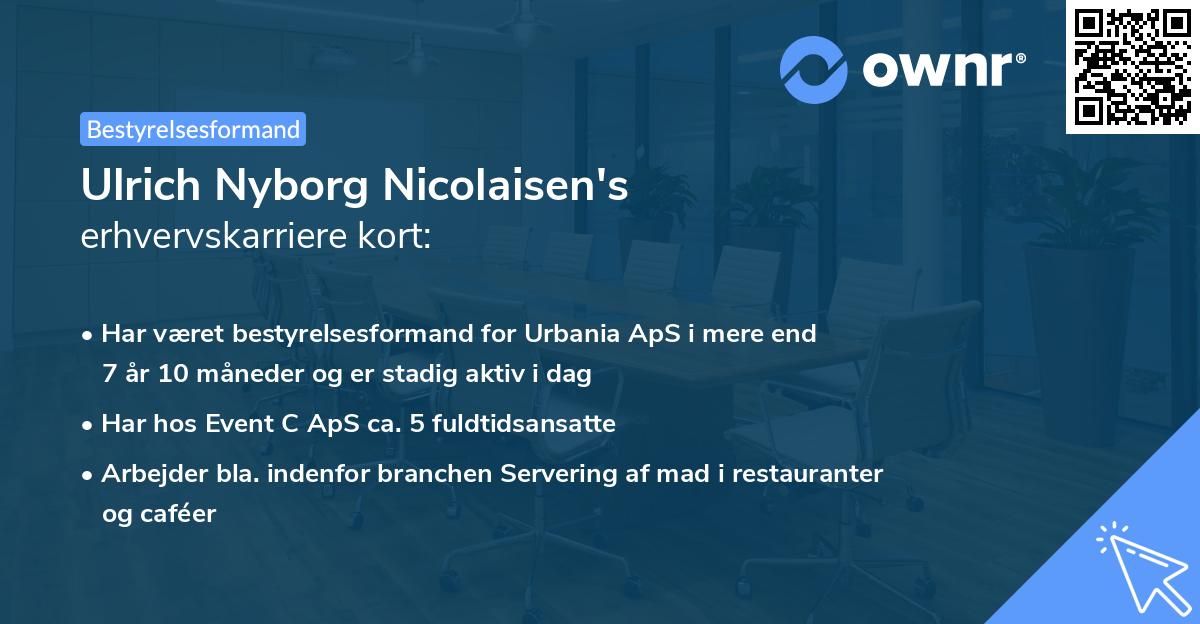 Ulrich Nyborg Nicolaisen's erhvervskarriere kort