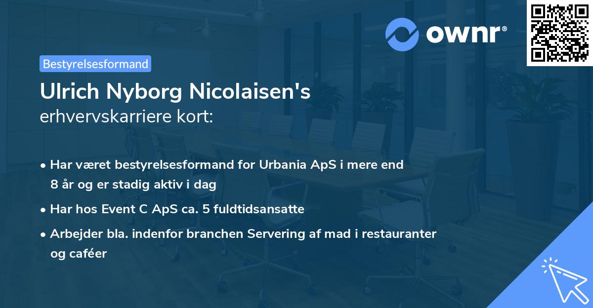 Ulrich Nyborg Nicolaisen's erhvervskarriere kort