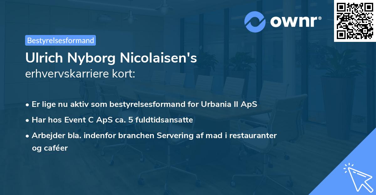 Ulrich Nyborg Nicolaisen's erhvervskarriere kort