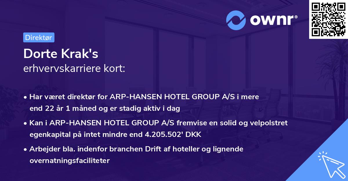 Dorte Krak's erhvervskarriere kort