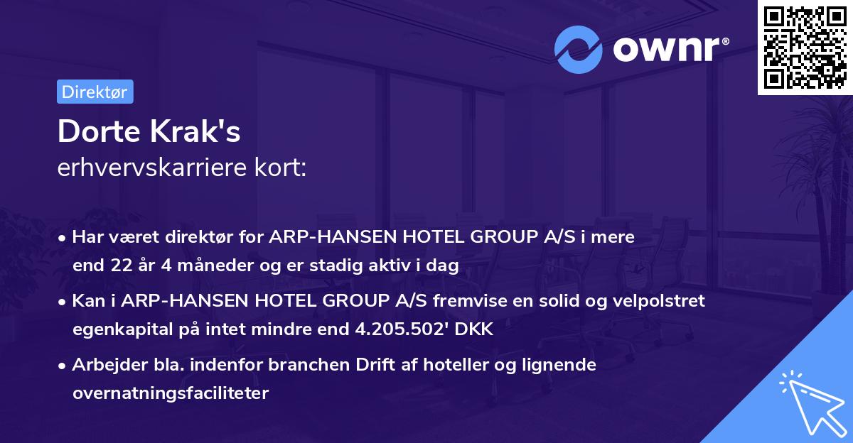 Dorte Krak's erhvervskarriere kort