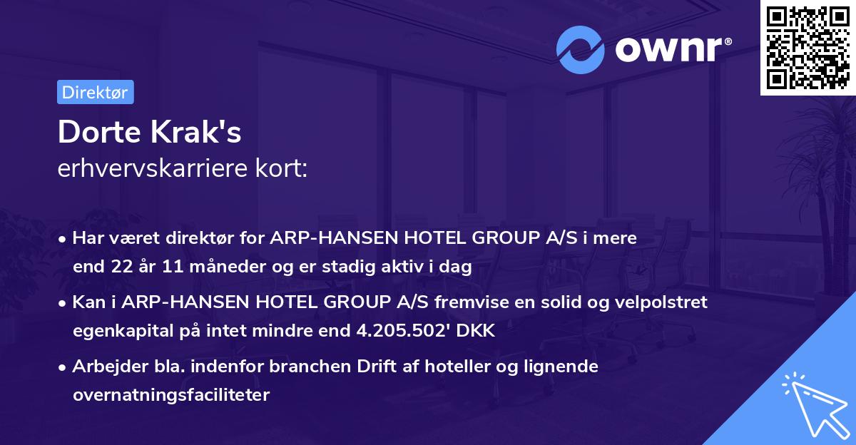 Dorte Krak's erhvervskarriere kort