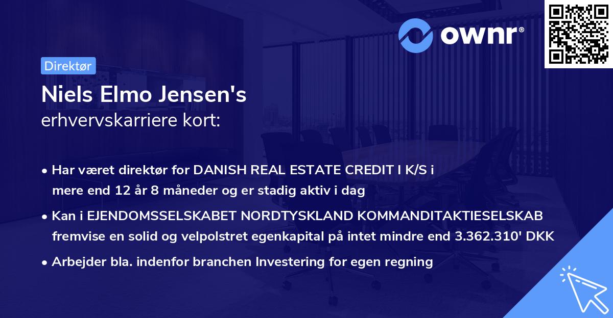 Niels Elmo Jensen's erhvervskarriere kort