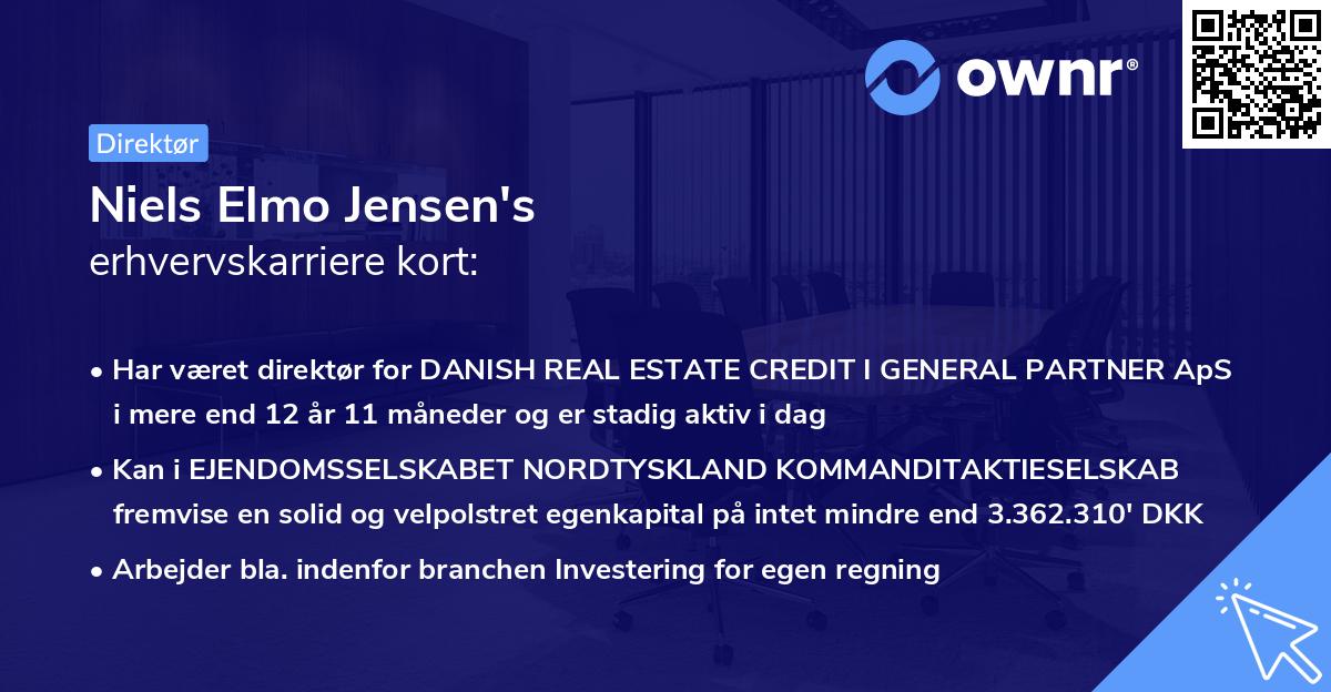Niels Elmo Jensen's erhvervskarriere kort