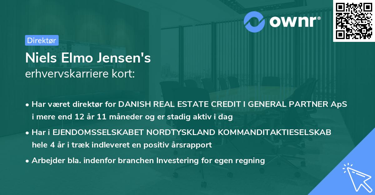 Niels Elmo Jensen's erhvervskarriere kort