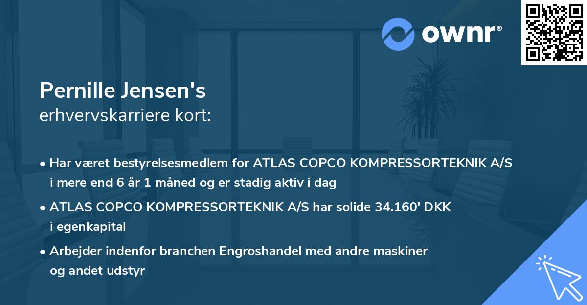 Pernille Jensen's erhvervskarriere kort