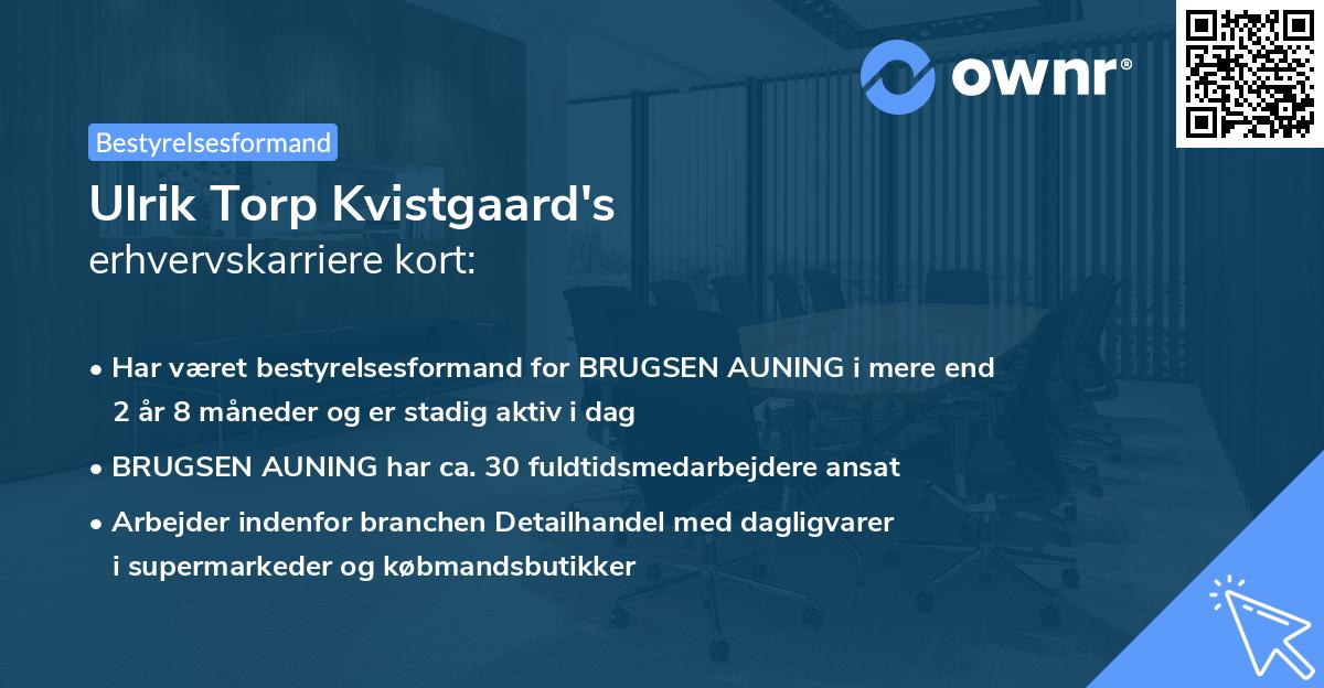 Ulrik Torp Kvistgaard's erhvervskarriere kort
