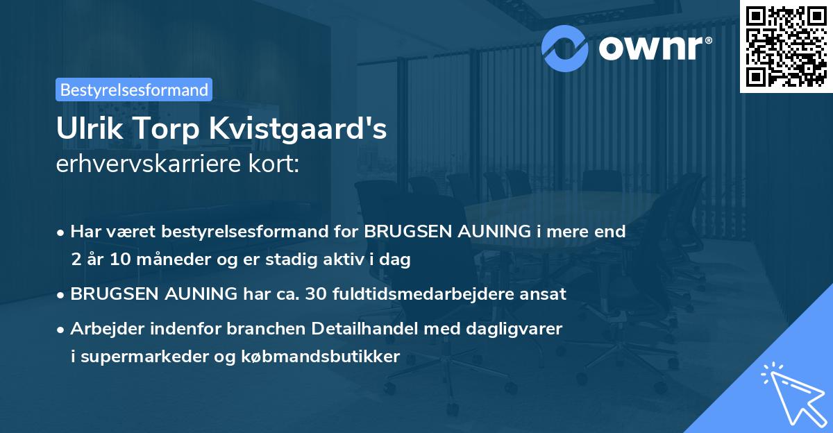 Ulrik Torp Kvistgaard's erhvervskarriere kort