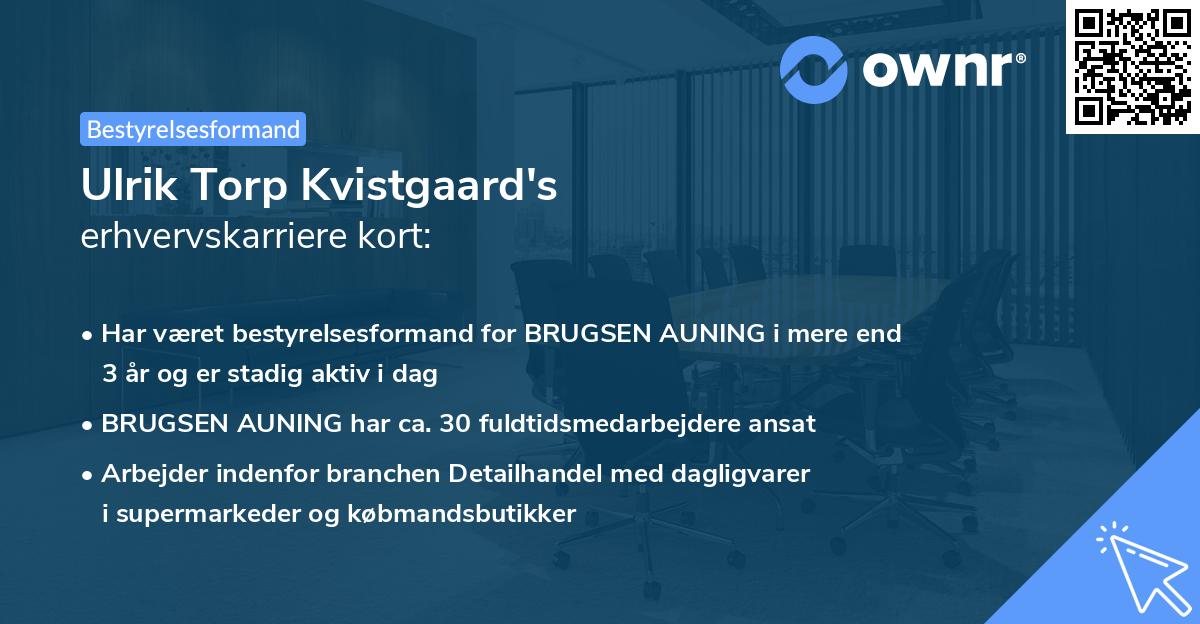 Ulrik Torp Kvistgaard's erhvervskarriere kort