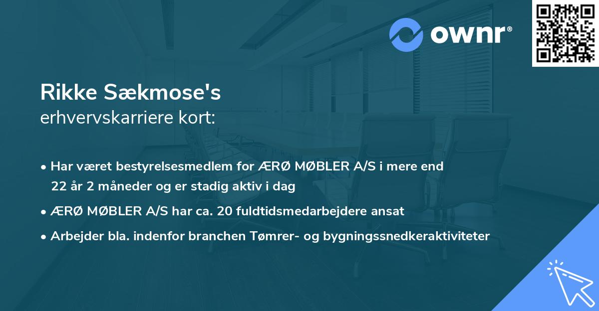 Rikke Sækmose's erhvervskarriere kort