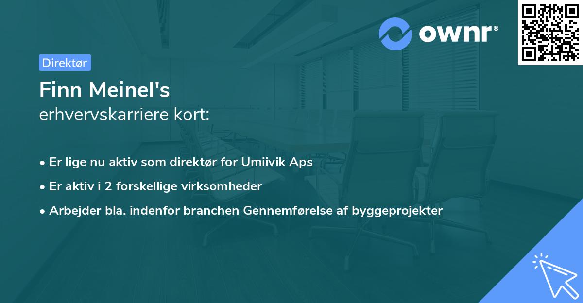 Finn Meinel's erhvervskarriere kort