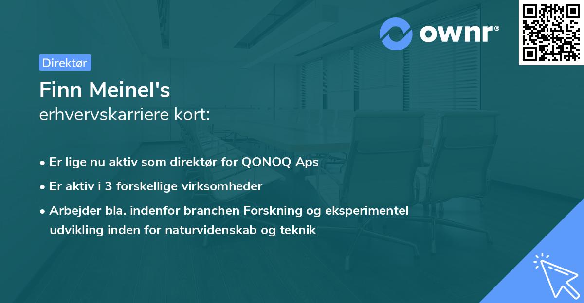 Finn Meinel's erhvervskarriere kort