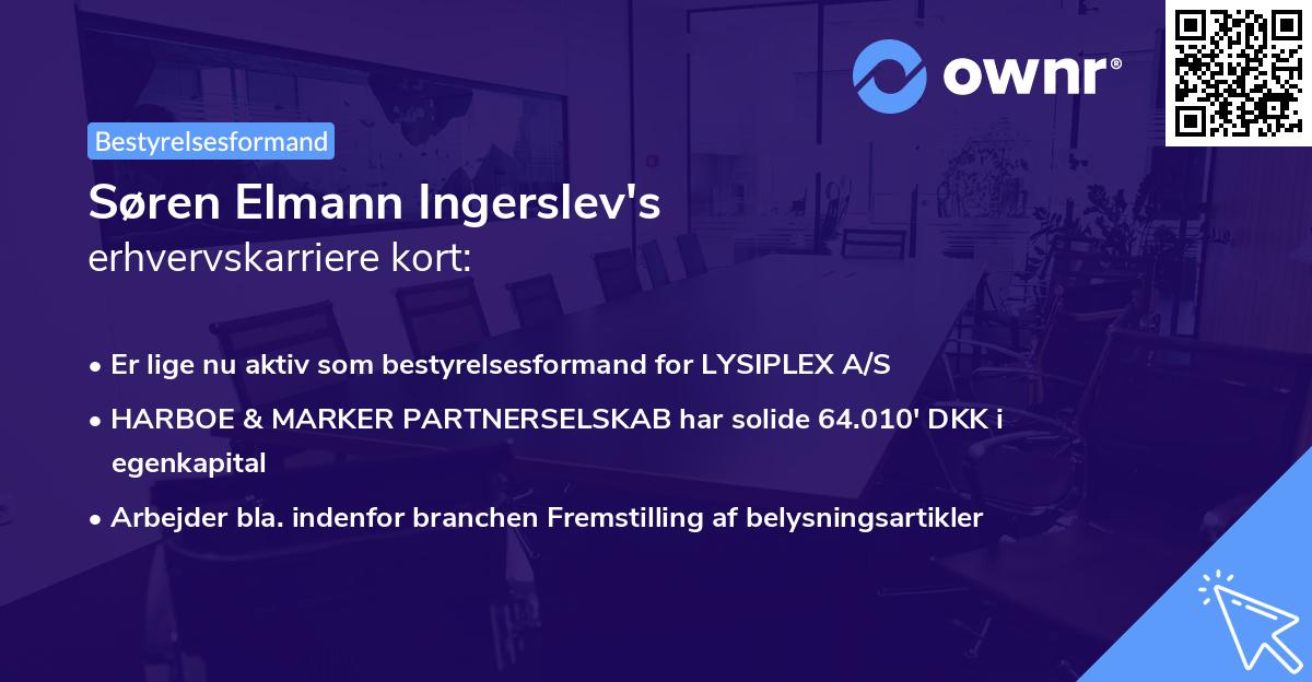 Søren Elmann Ingerslev's erhvervskarriere kort