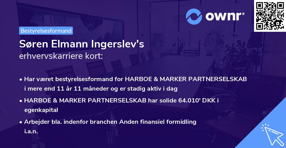 Søren Elmann Ingerslev's erhvervskarriere kort