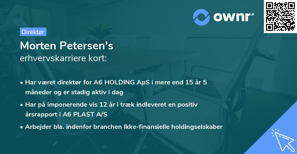 Morten Petersen's erhvervskarriere kort