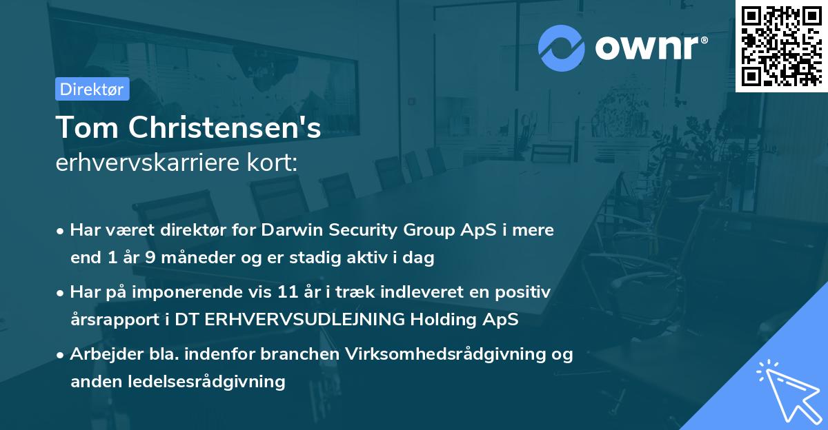 Tom Christensen's erhvervskarriere kort