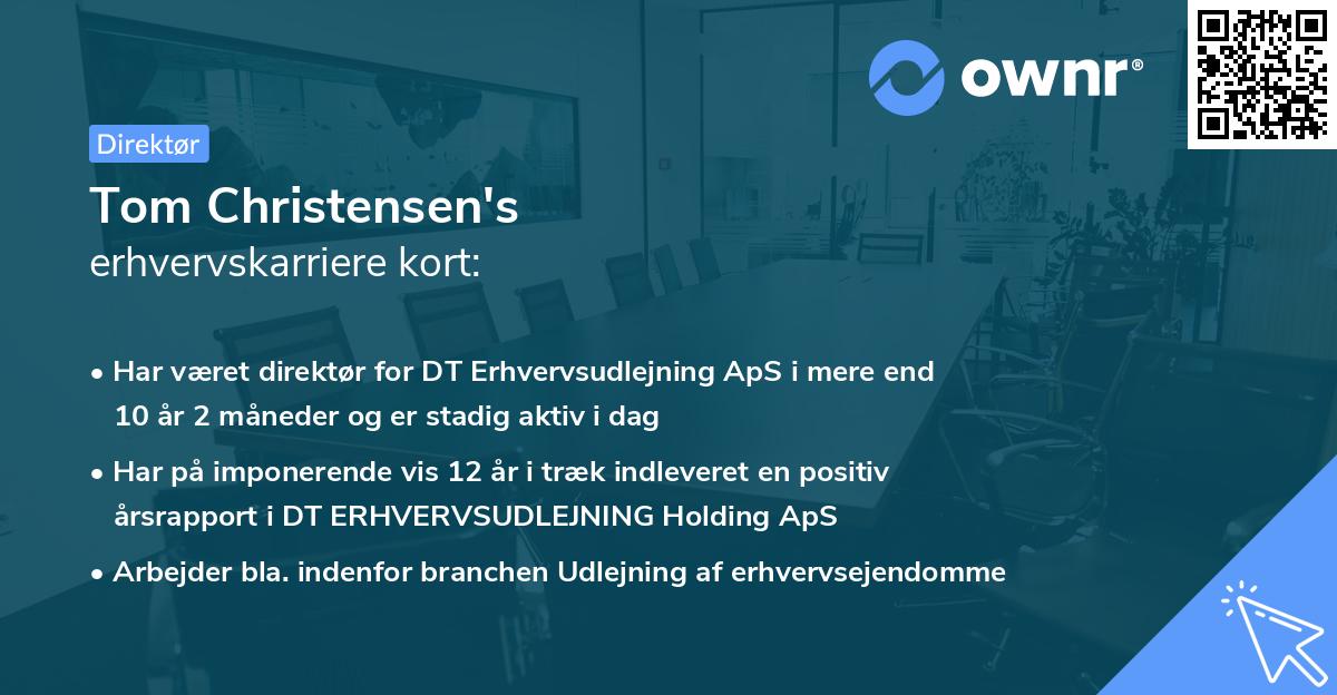 Tom Christensen's erhvervskarriere kort