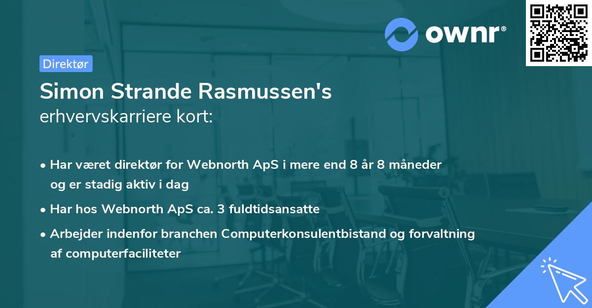 Simon Strande Rasmussen's erhvervskarriere kort