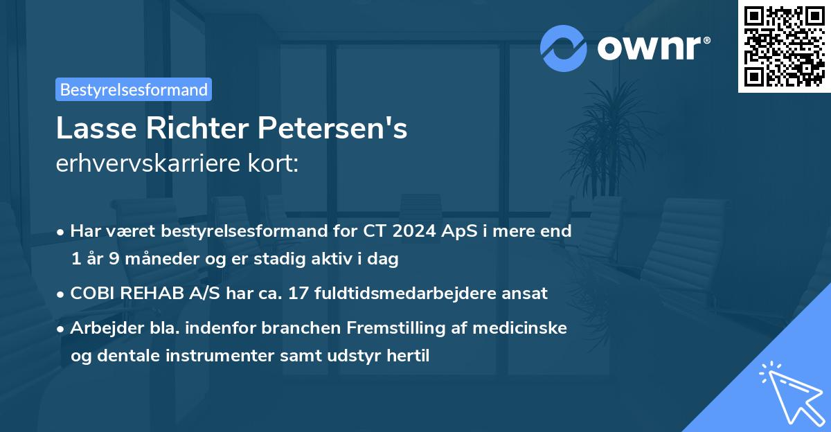 Lasse Richter Petersen's erhvervskarriere kort
