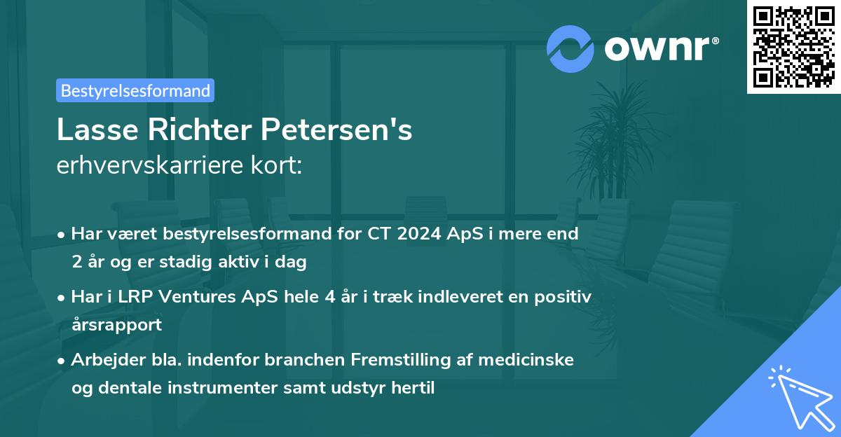Lasse Richter Petersen's erhvervskarriere kort