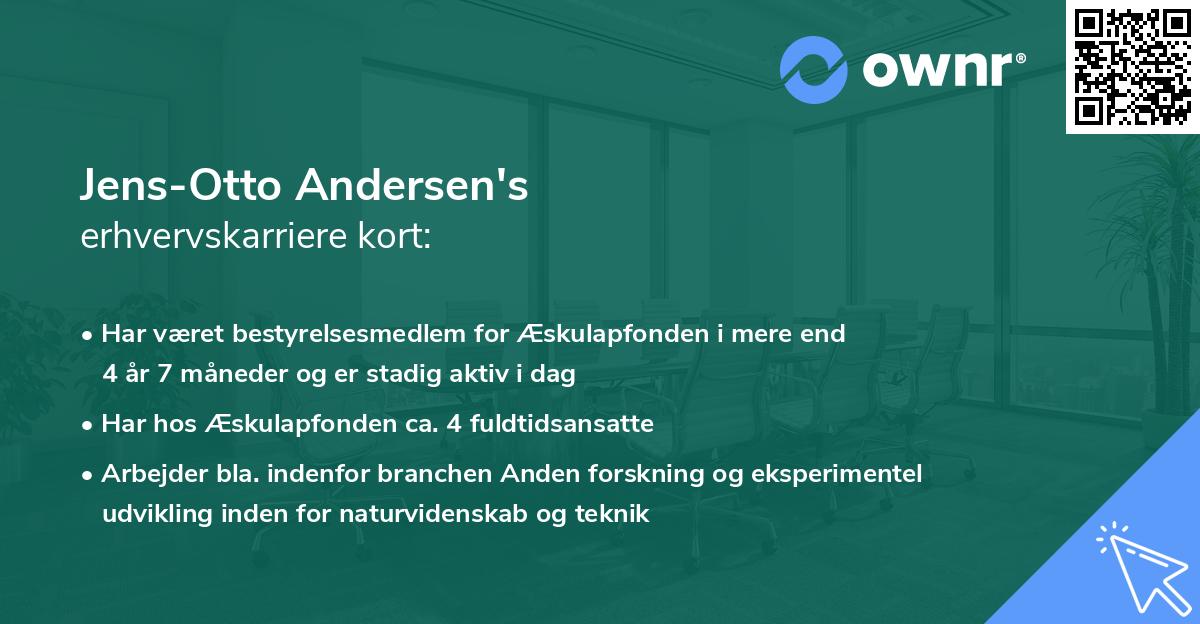 Jens-Otto Andersen's erhvervskarriere kort