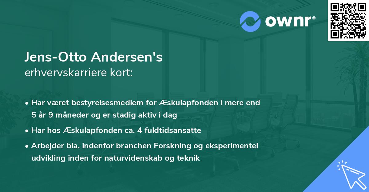 Jens-Otto Andersen's erhvervskarriere kort