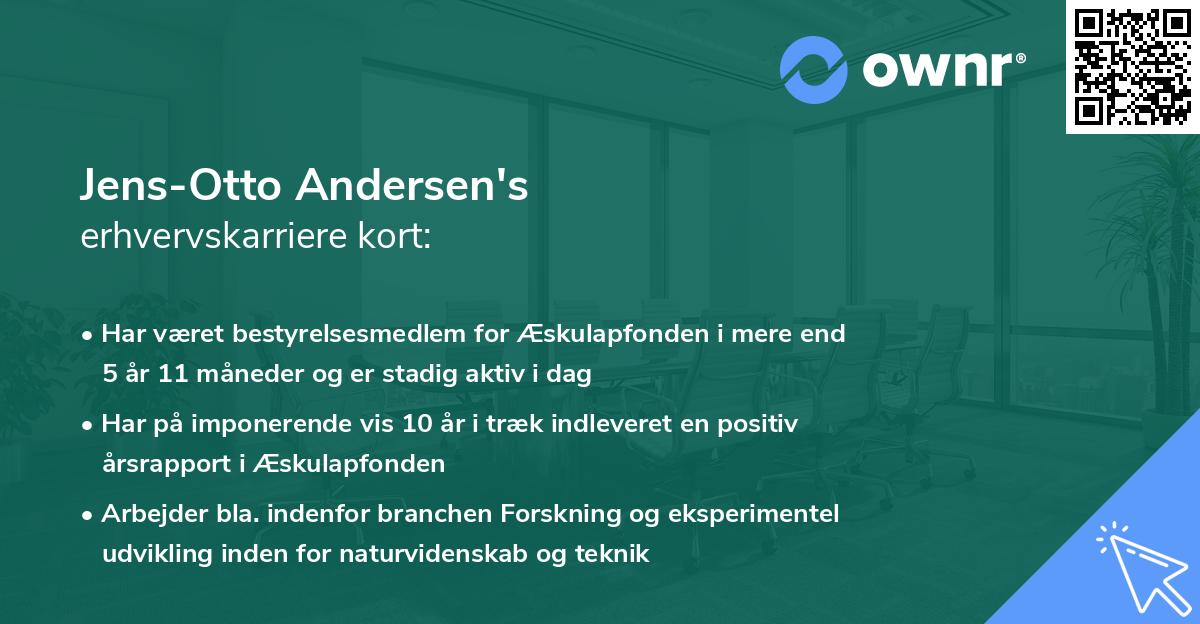 Jens-Otto Andersen's erhvervskarriere kort