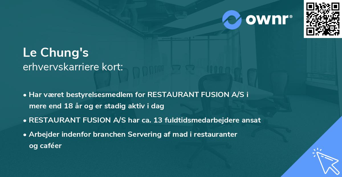 Le Chung's erhvervskarriere kort