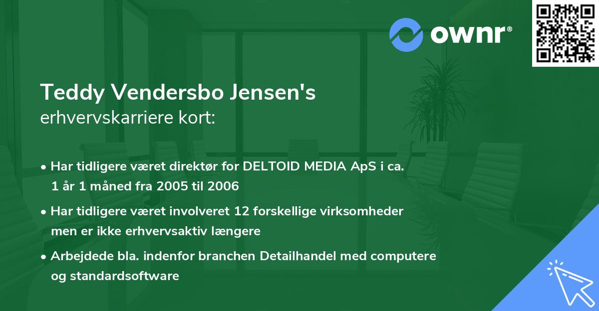 Teddy Vendersbo Jensen's erhvervskarriere kort