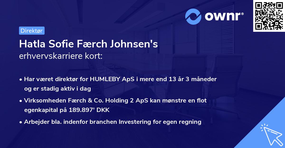 Hatla Sofie Færch Johnsen's erhvervskarriere kort