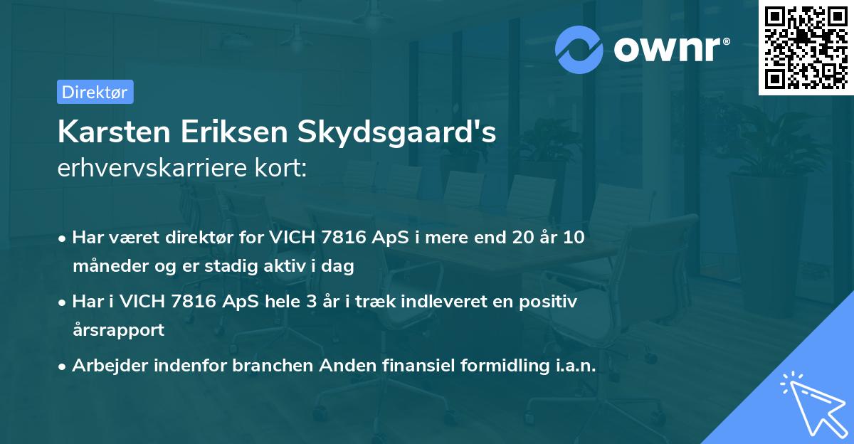 Karsten Eriksen Skydsgaard's erhvervskarriere kort