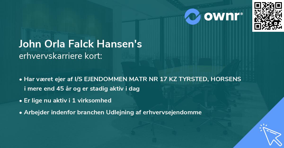 John Orla Falck Hansen's erhvervskarriere kort