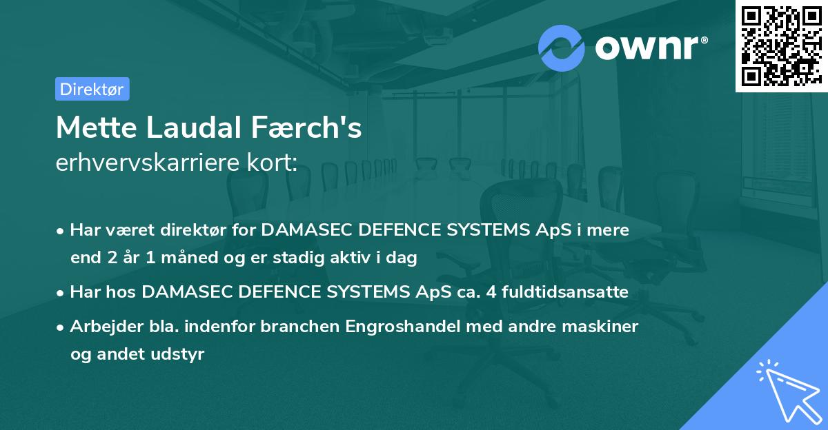 Mette Laudal Færch's erhvervskarriere kort