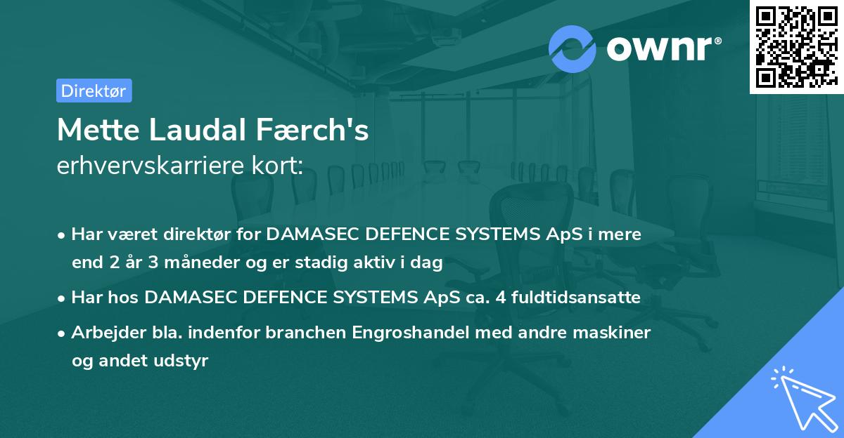 Mette Laudal Færch's erhvervskarriere kort