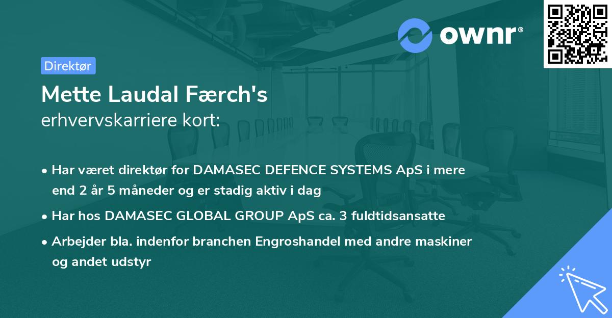 Mette Laudal Færch's erhvervskarriere kort