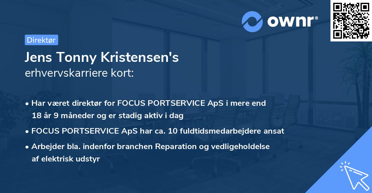 Jens Tonny Kristensen's erhvervskarriere kort
