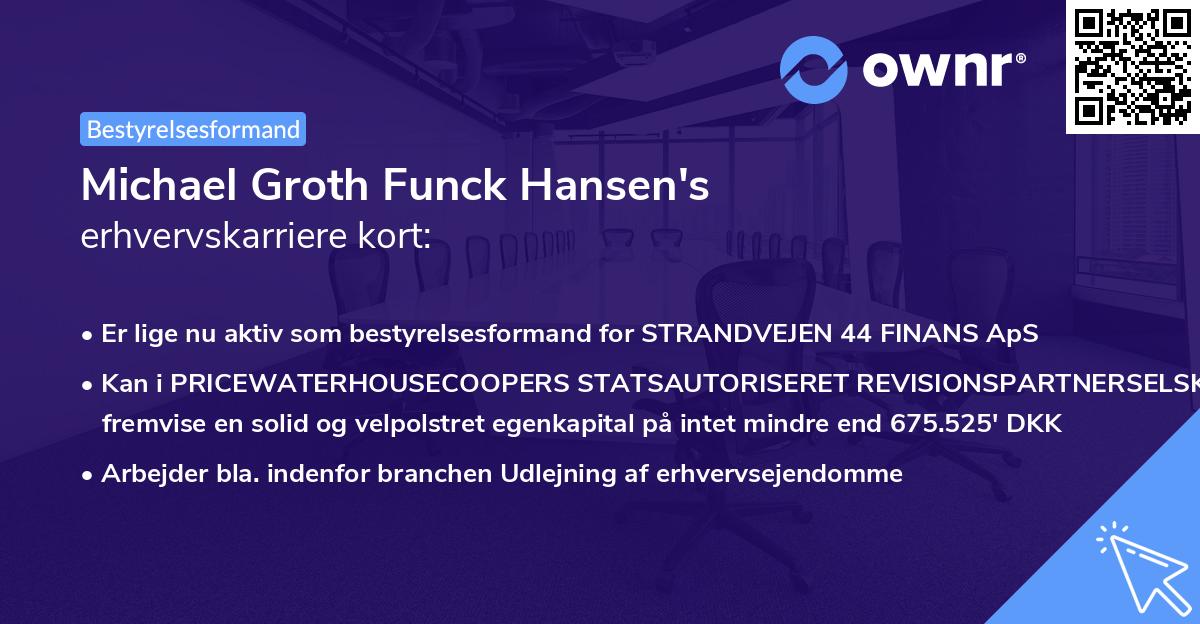 Michael Groth Funck Hansen's erhvervskarriere kort