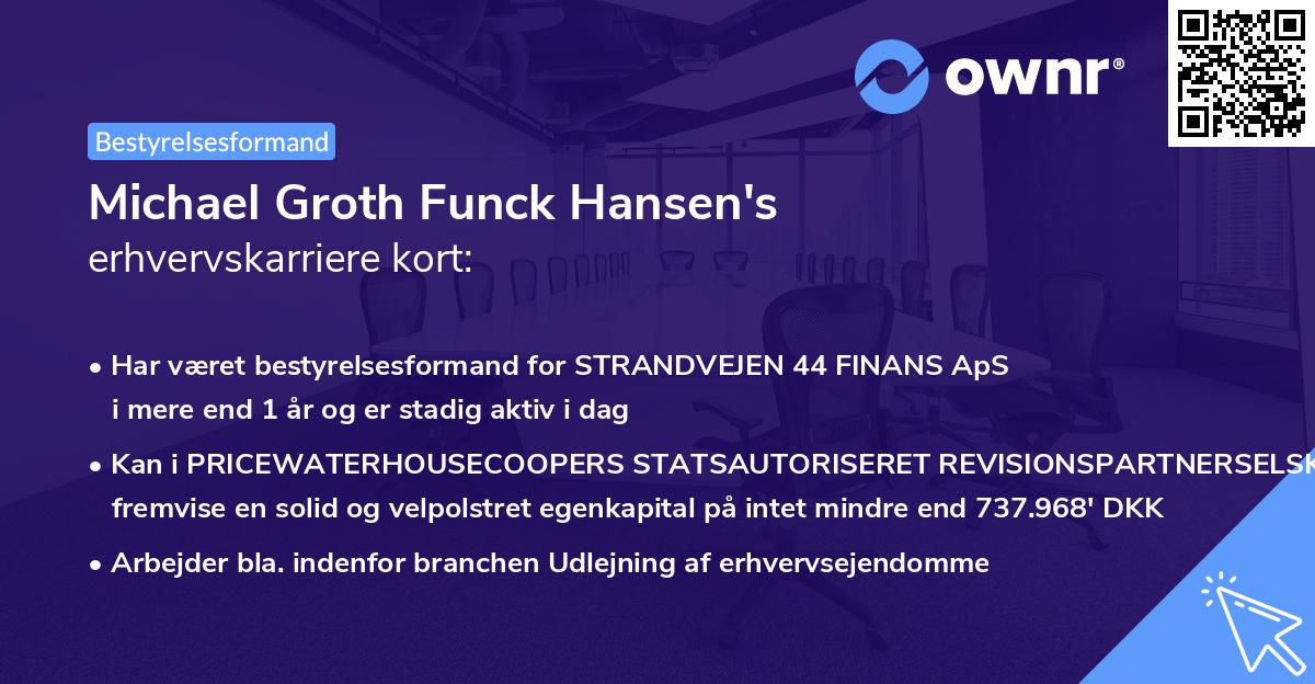 Michael Groth Funck Hansen's erhvervskarriere kort