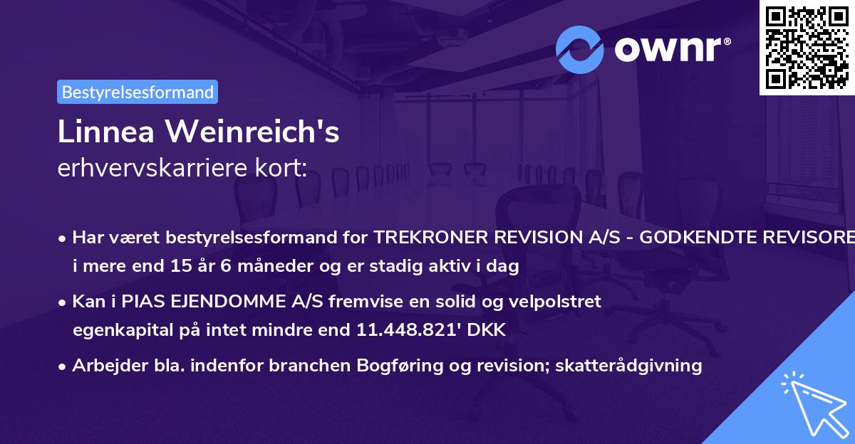 Linnea Weinreich's erhvervskarriere kort