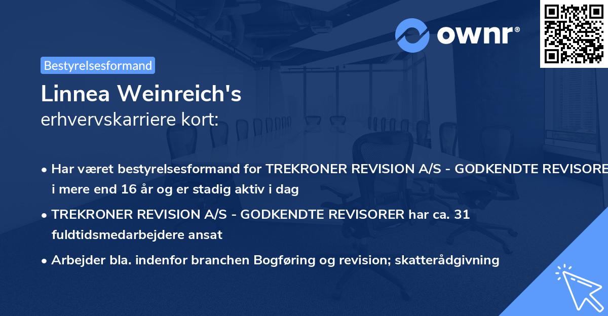 Linnea Weinreich's erhvervskarriere kort