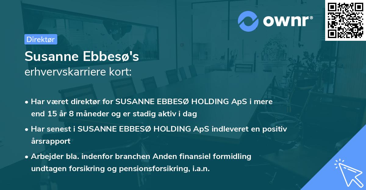 Susanne Ebbesø's erhvervskarriere kort