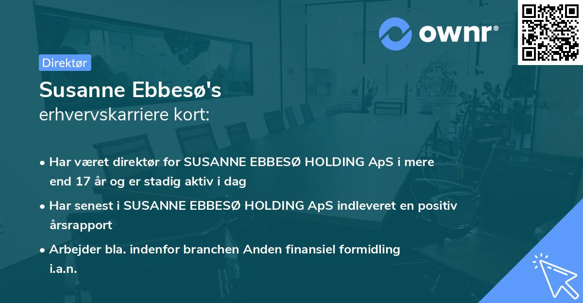 Susanne Ebbesø's erhvervskarriere kort