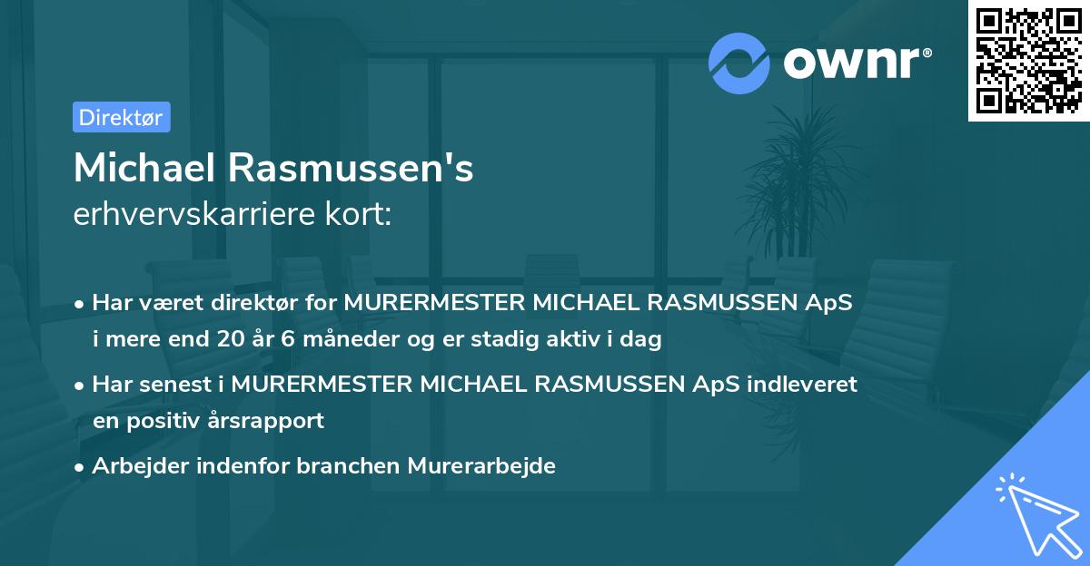 Michael Rasmussen's erhvervskarriere kort