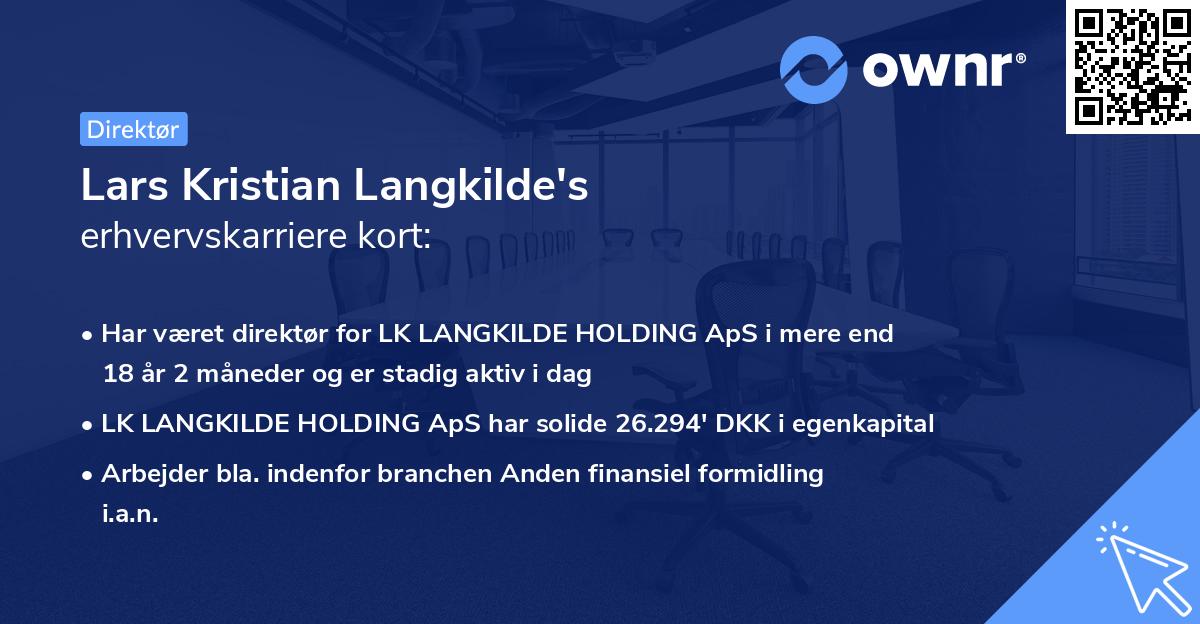 Lars Kristian Langkilde's erhvervskarriere kort