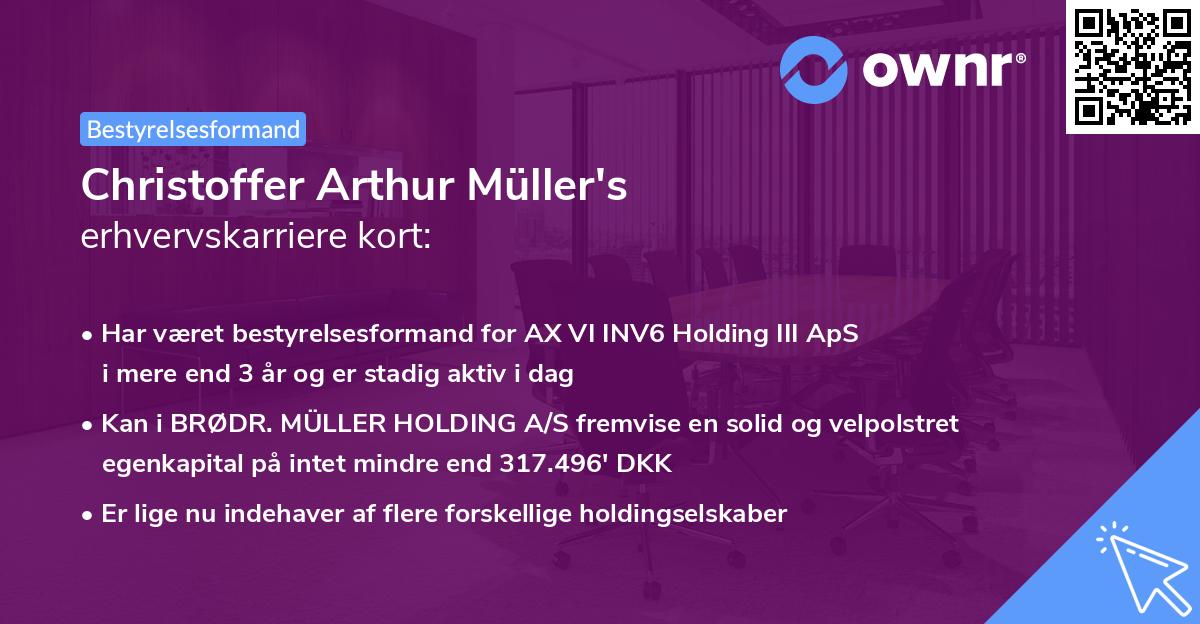 Christoffer Arthur Müller's erhvervskarriere kort